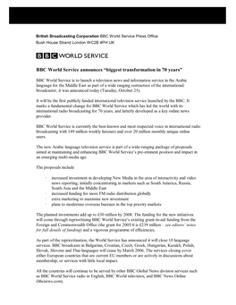 BBC World Service Changes Release Oct 2005 2- Finished