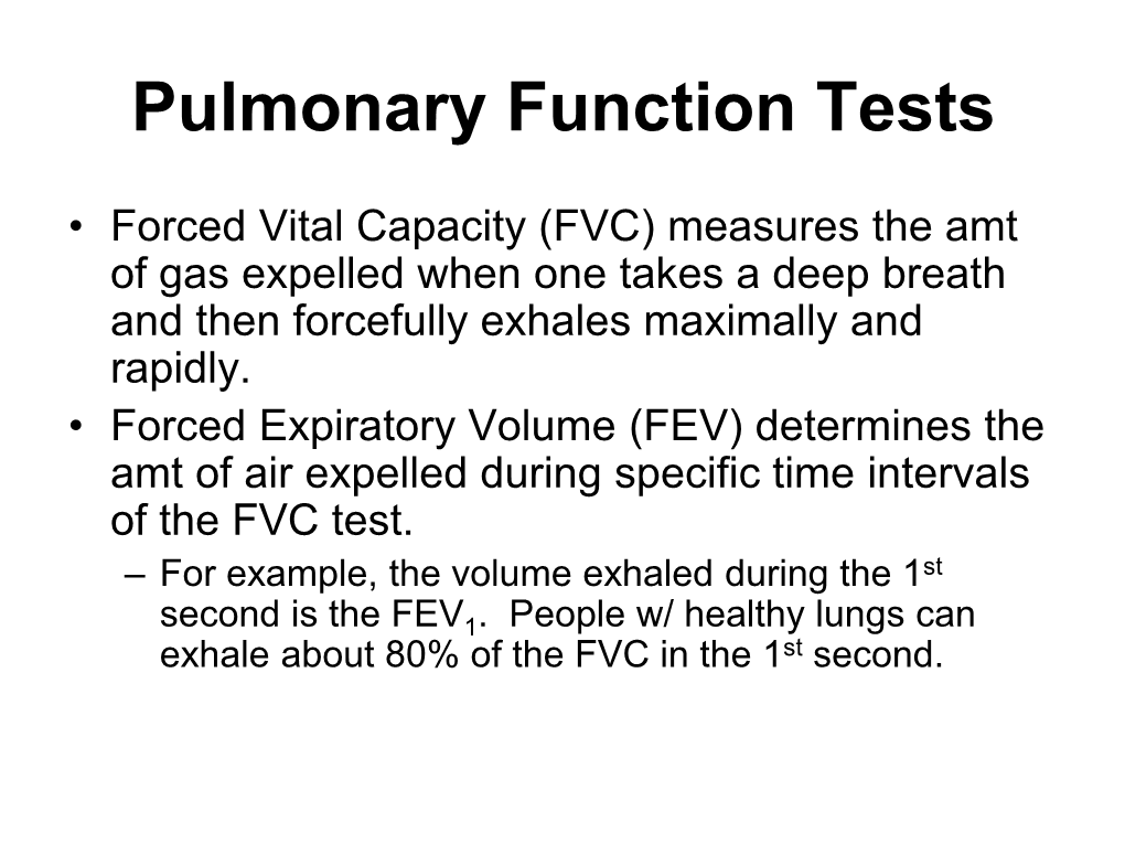 Pulmonary Function Tests