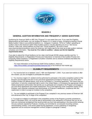 American Idol® on ABC (The “Program”) Is Now Easier Than Ever