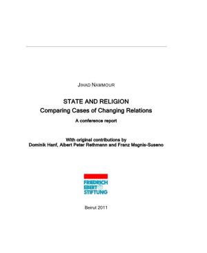STATE and RELIGION Comparing Cases of Changing Relations