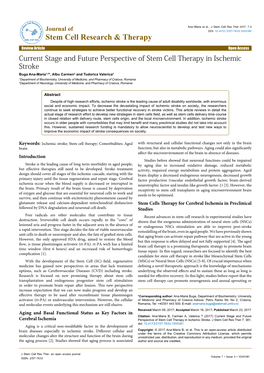 Current Stage and Future Perspective of Stem Cell Therapy in Ischemic