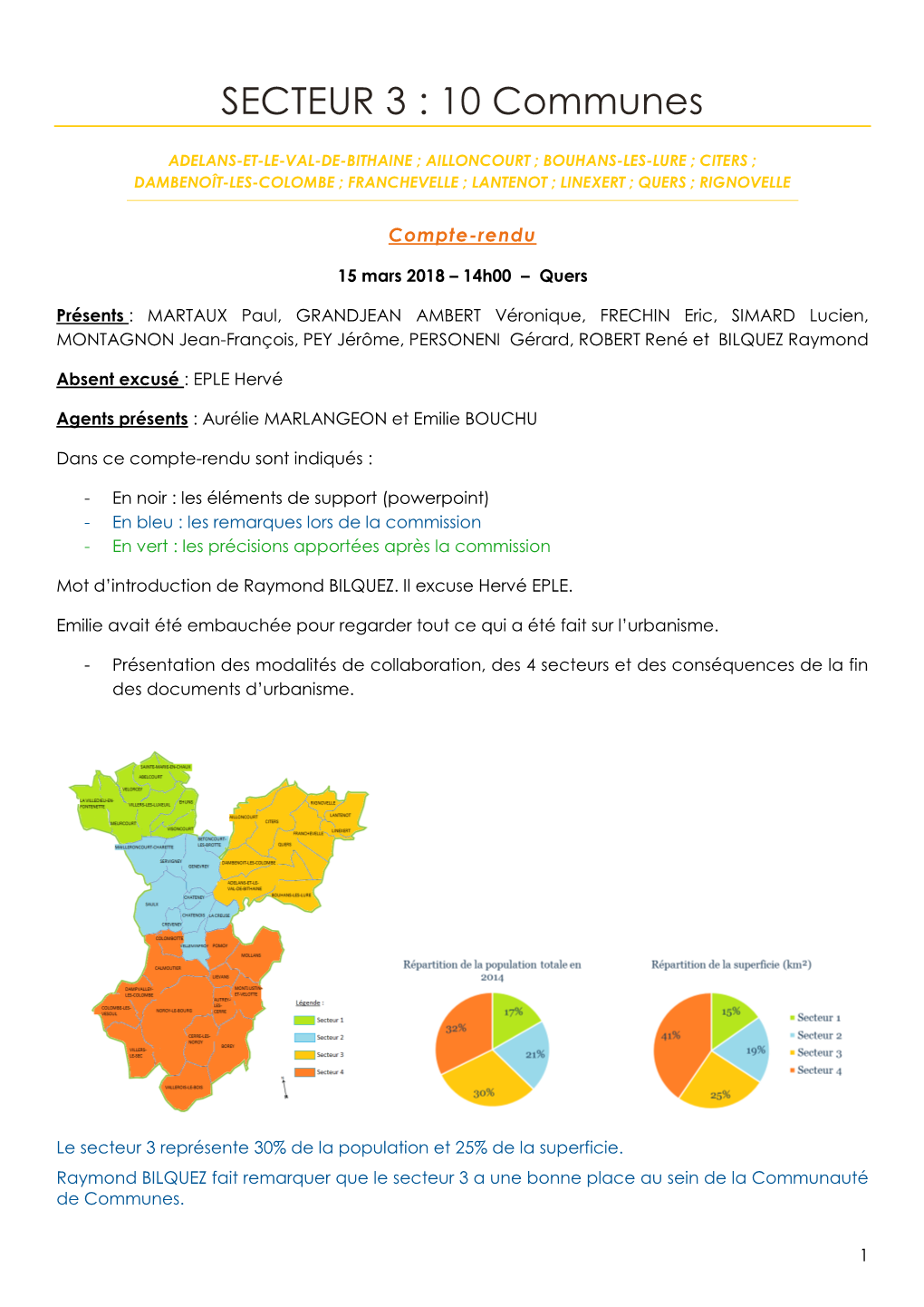 SECTEUR 3 : 10 Communes