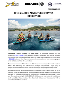 2018 Sea-Doo Adventure Croatia - Dubrovnik