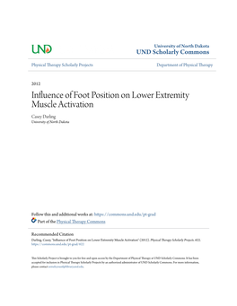 Influence of Foot Position on Lower Extremity Muscle Activation Casey Darling University of North Dakota