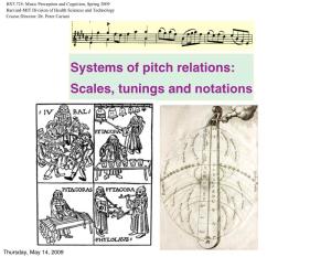 Scales, Tunings and Notations