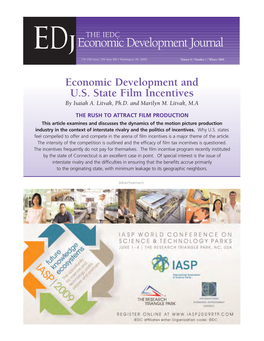 Economic Development and U.S. State Film Incentives: the Rush To