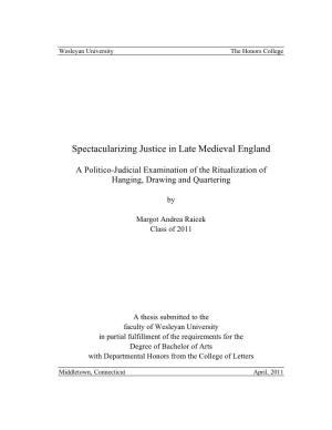 Spectacularizing Justice in Late Medieval England
