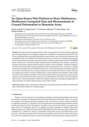 An Open-Source Web Platform to Share Multisource, Multisensor Geospatial Data and Measurements of Ground Deformation in Mountain Areas