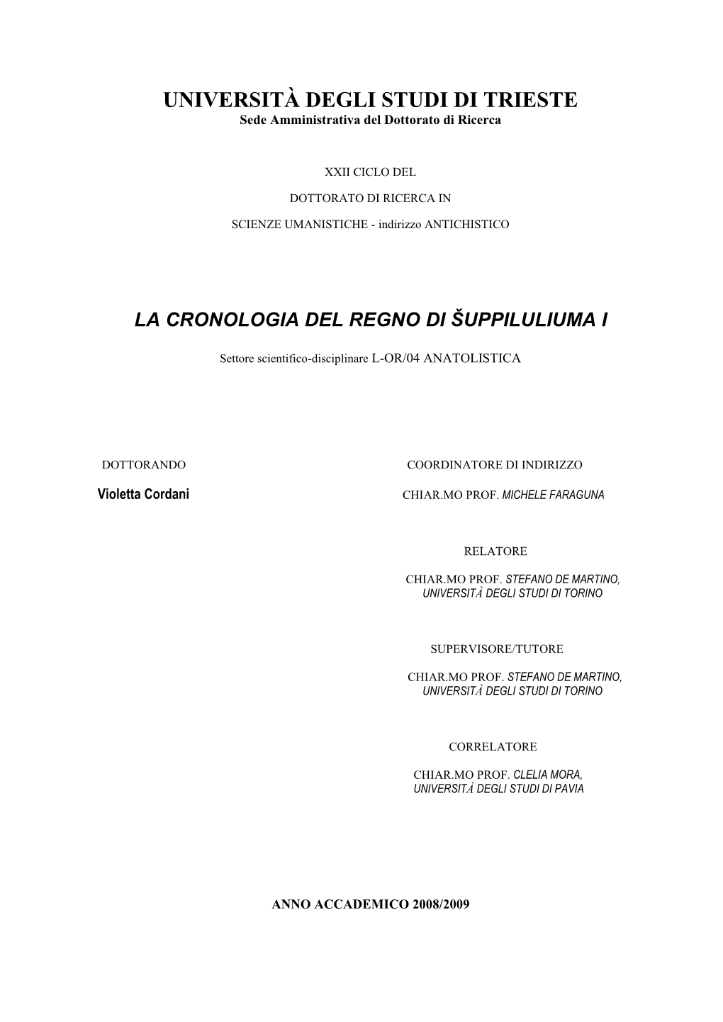 La Cronologia Del Regno Di Šuppiluliuma I