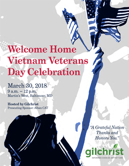 Home Vietnam Veterans Day Celebration March 30, 2018 9 A.M