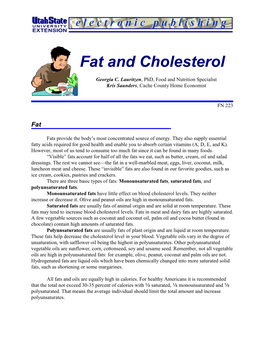 Fat and Cholesterol