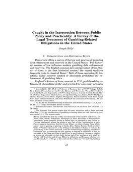 A Survey of the Legal Treatment of Gambling-Related Obligations in the United States