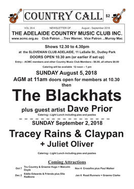 VOL 29.4 NEWSLETTER of August - September 2018 the ADELAIDE COUNTRY MUSIC CLUB INC