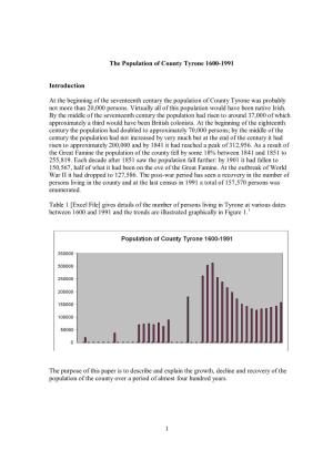 The Population of County Tyrone 1600-1991