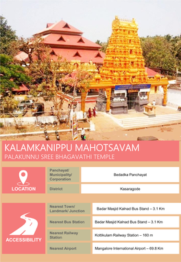 Kalamkanippu Mahotsavam Palakunnu Sree Bhagavathi Temple