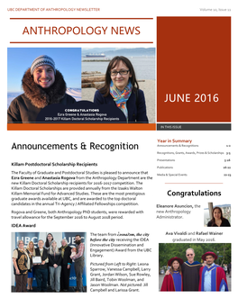 June 2016 Anthropology News