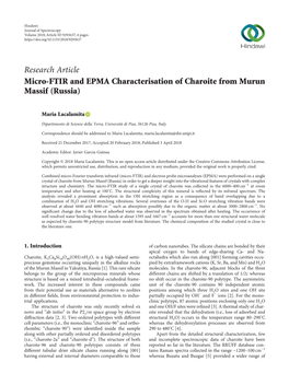 Micro-FTIR and EPMA Characterisation of Charoite from Murun Massif (Russia)
