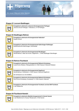 Etappe 01 Loccum-Stadthagen Etappe 02 Stadthagen-Rehren