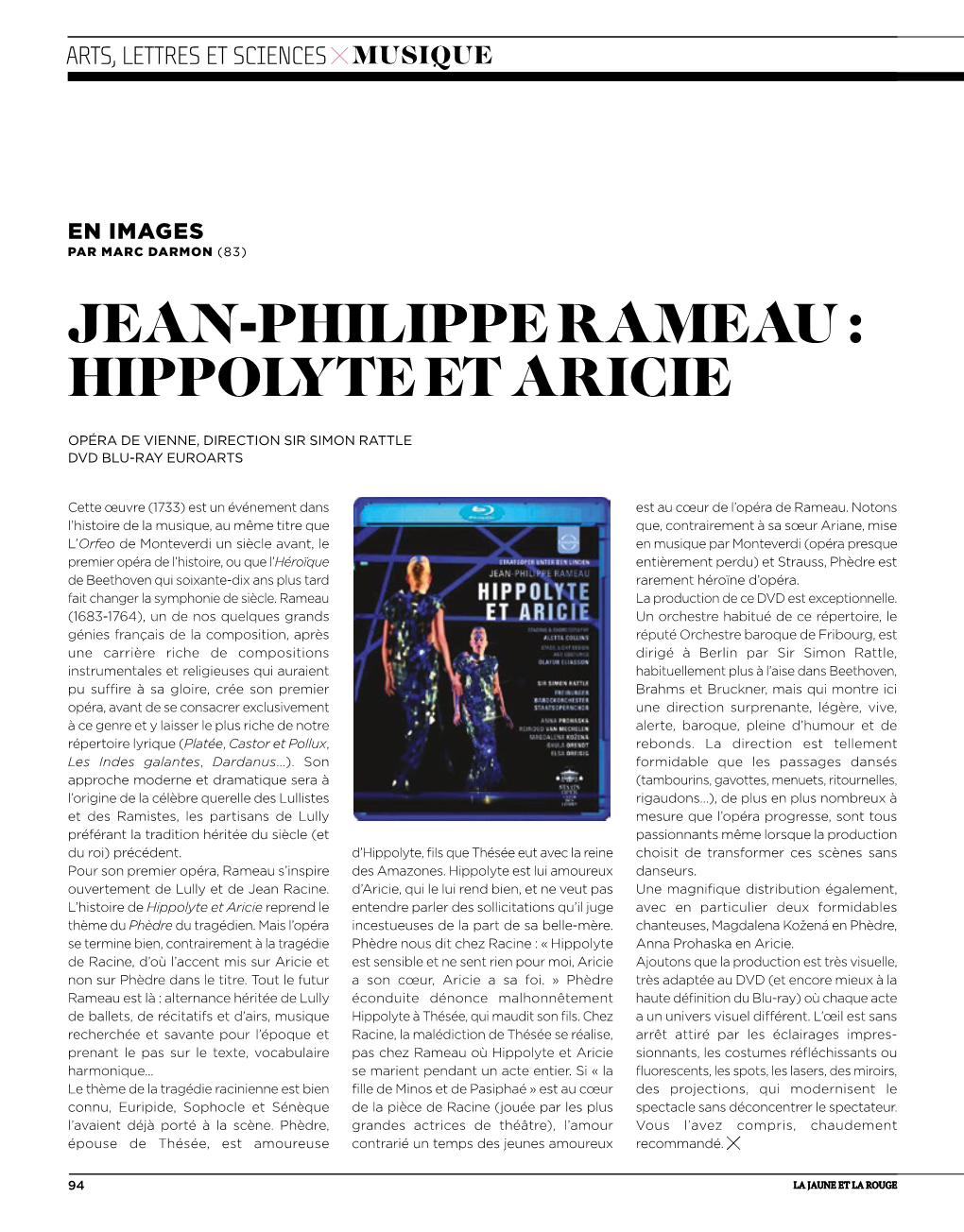 Jean-Philippe Rameau : Hippolyte Et Aricie