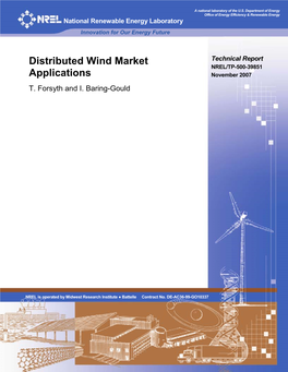 Distributed Wind Market Applications DE-AC36-99-GO10337