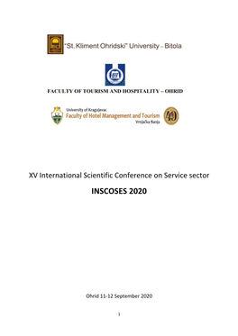 XV International Scientific Conference on Service Sector INSCOSES 2020