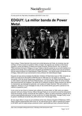 EDGUY: La Millor Banda De Power Metal