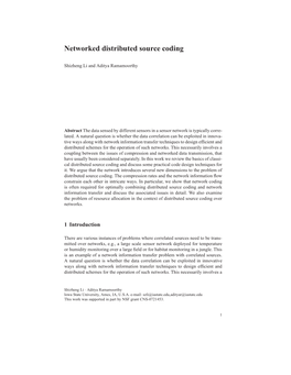 Networked Distributed Source Coding