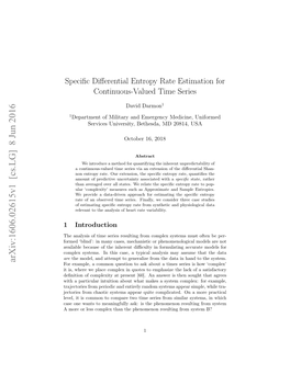 Specific Differential Entropy Rate Estimation for Continuous-Valued Time Series