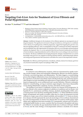 Targeting Gut–Liver Axis for Treatment of Liver Fibrosis and Portal Hypertension