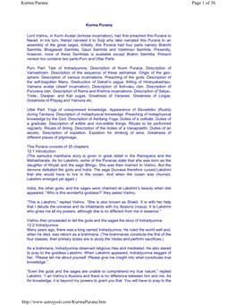 Page 1 of 36 Kurma Purana