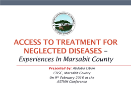 Marsabit County Disease Surveillance and Response
