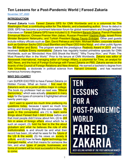 Ten Lessons for a Post-Pandemic World | Fareed Zakaria
