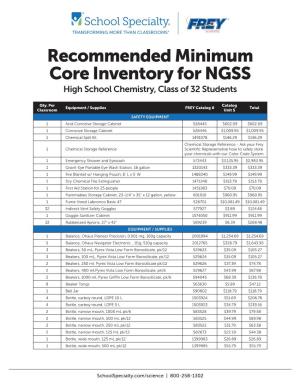 2020 NGSS High School Chemistry Supply List