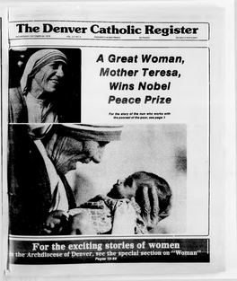 A Great Woman, Mother Teresa, Wins Nobel Peace Prize