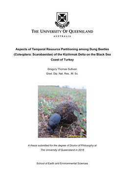 Aspects of Temporal Resource Partitioning Among Dung Beetles (Coleoptera: Scarabaeidae) of the Kizilirmak Delta on the Black Sea Coast of Turkey