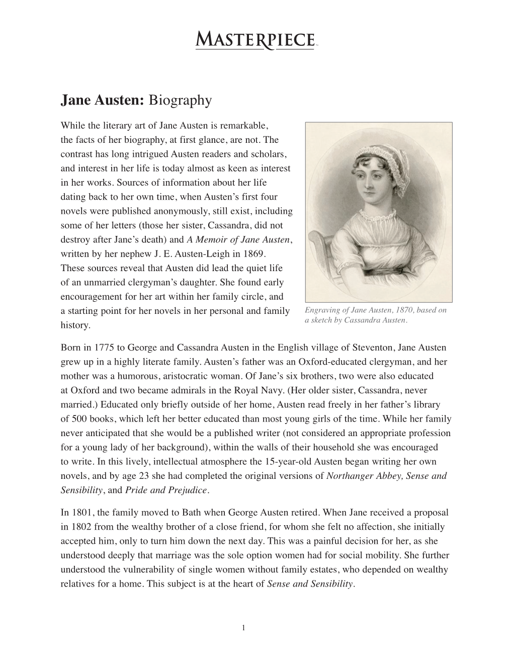 Jane Austen: Biography