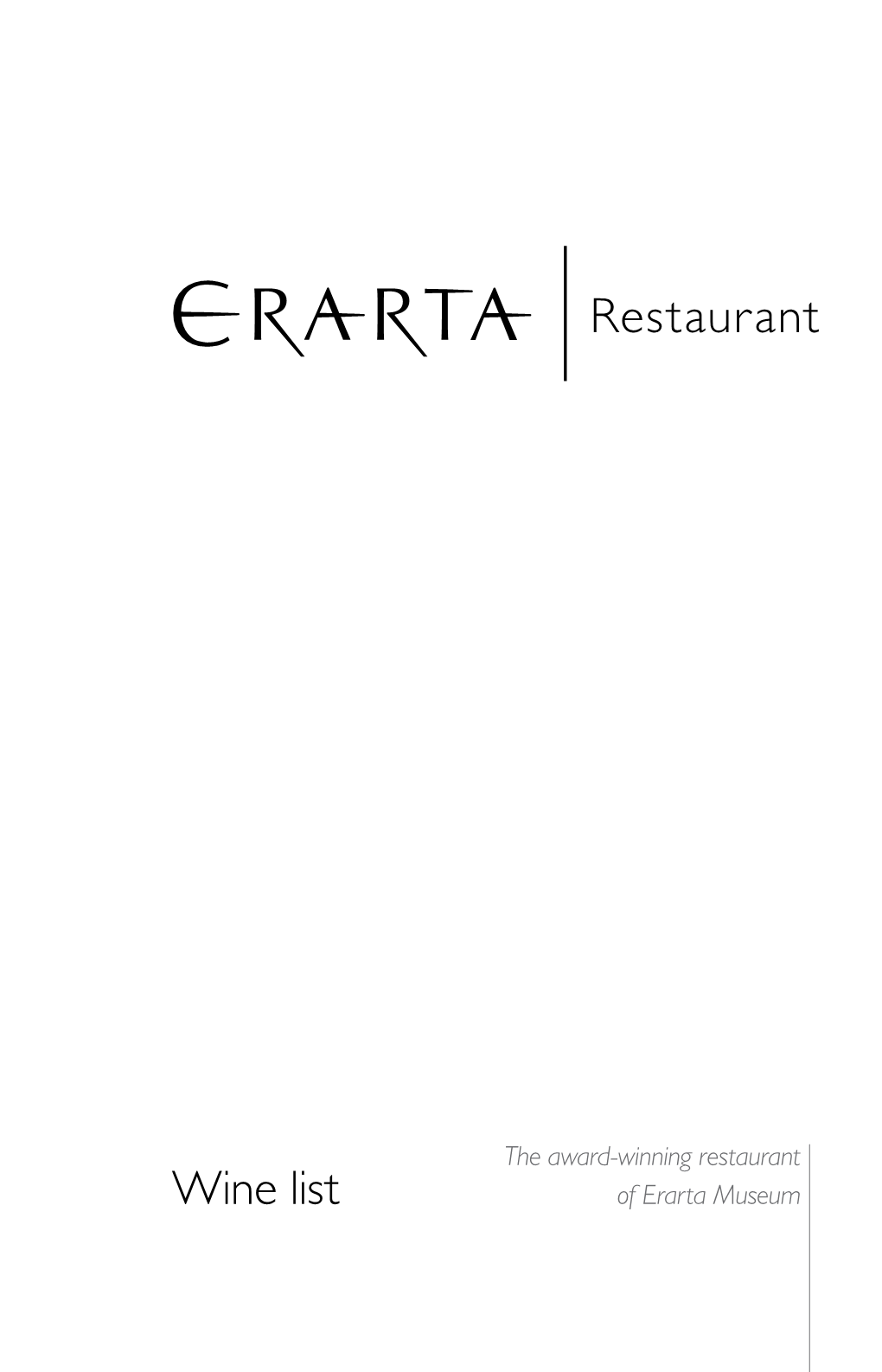 Wine List of Erarta Museum Prices Are Listed in Rubles > O