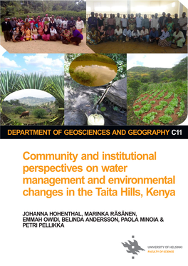Community and Institutional Perspectives on Water Management and Environmental Changes in the Taita Hills, Kenya