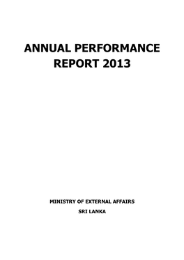 Annual Performance Report 2013