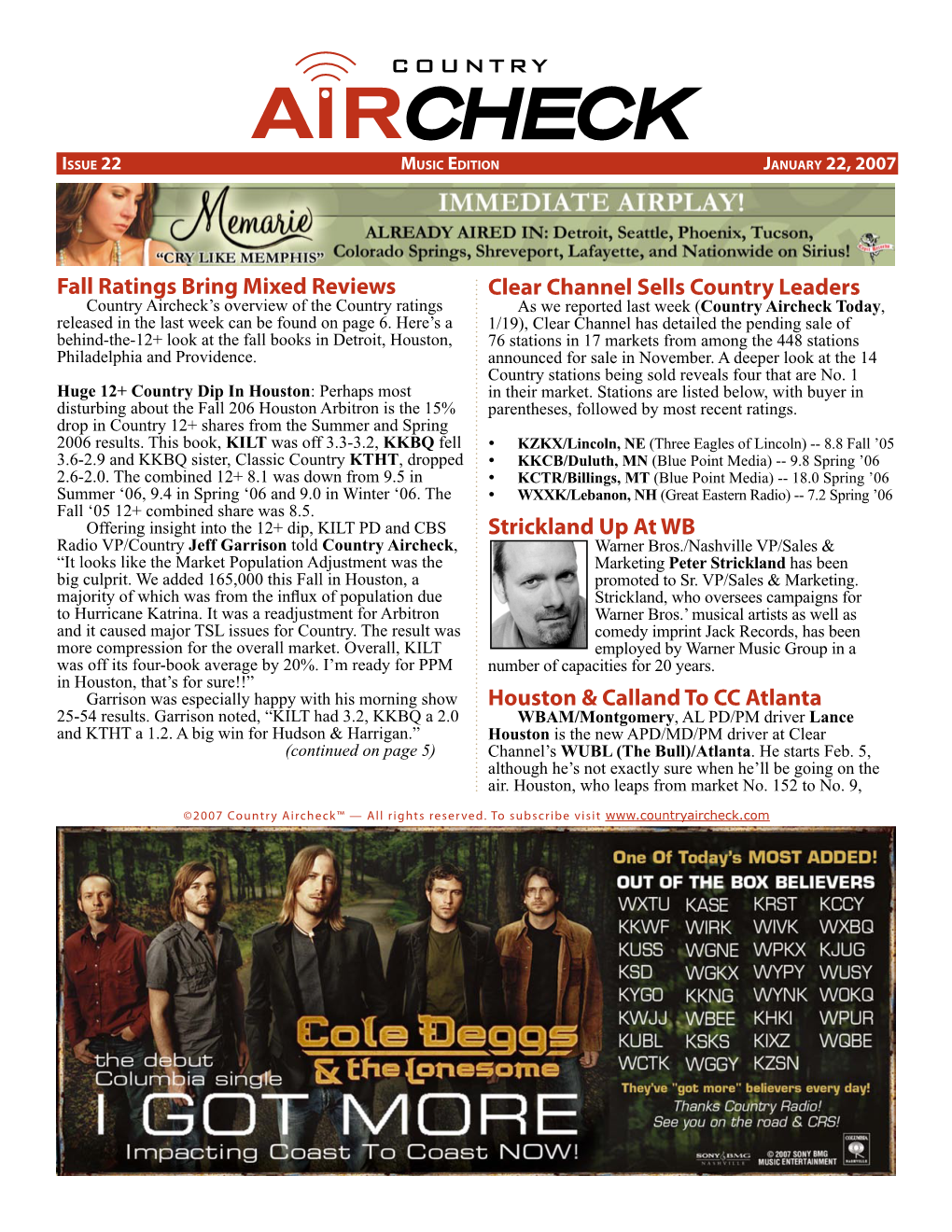Issue 22 Music Edition January 22, 2007