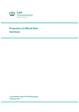 Protection of Official Data Summary