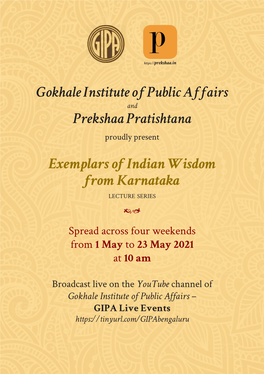 Gokhale Institute of Public Affairs Prekshaa Pratishtana Exemplars Of