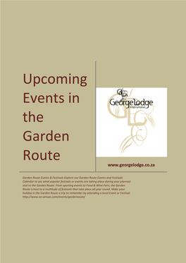 Upcoming Events in the Garden Route
