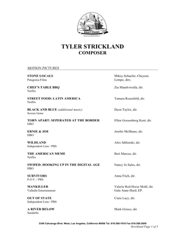 Tyler Strickland Composer