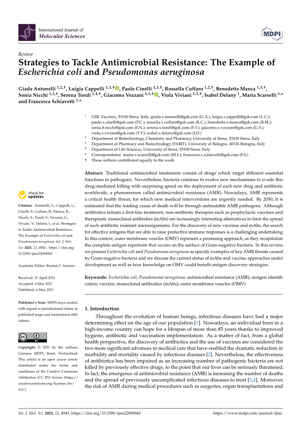 The Example of Escherichia Coli and Pseudomonas Aeruginosa