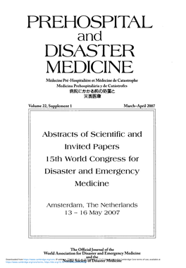 Prehospital Disaster Medicine