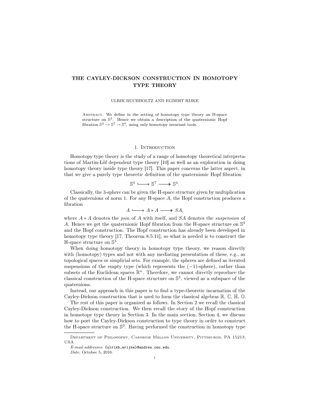 The Cayley-Dickson Construction in Homotopy Type Theory