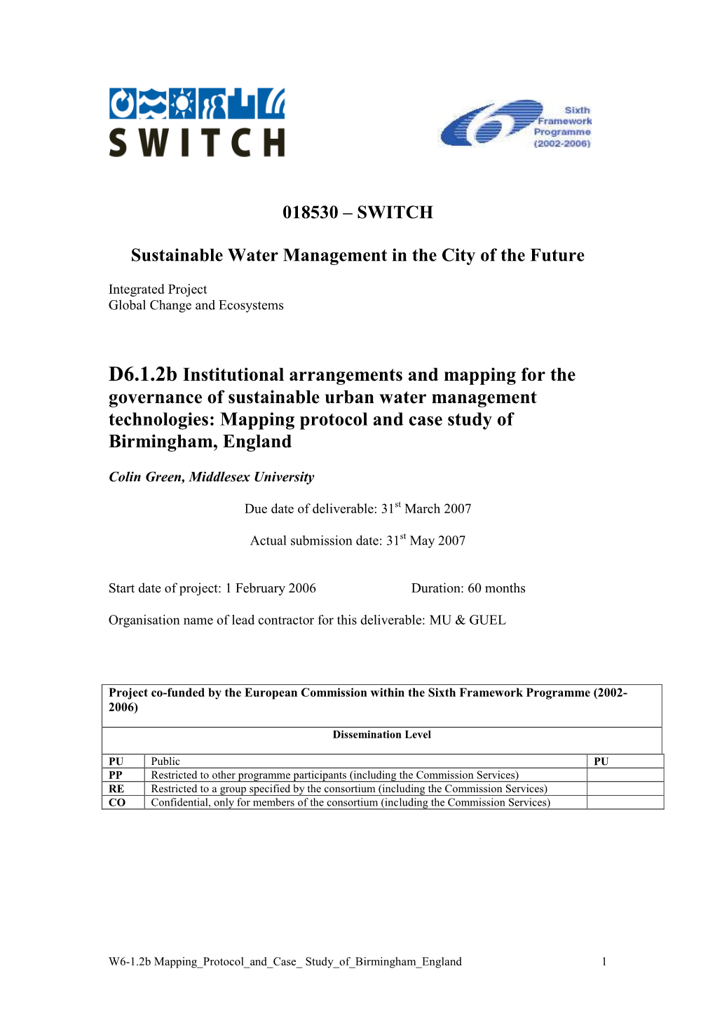 Mapping Protocol and Case Study of Birmingham, England