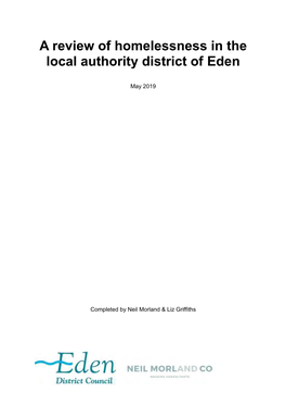 A Review of Homelessness in the Local Authority District of Eden