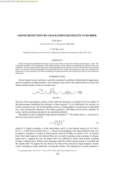 Ozone Detection by Crack-Induced Opacity in Rubber